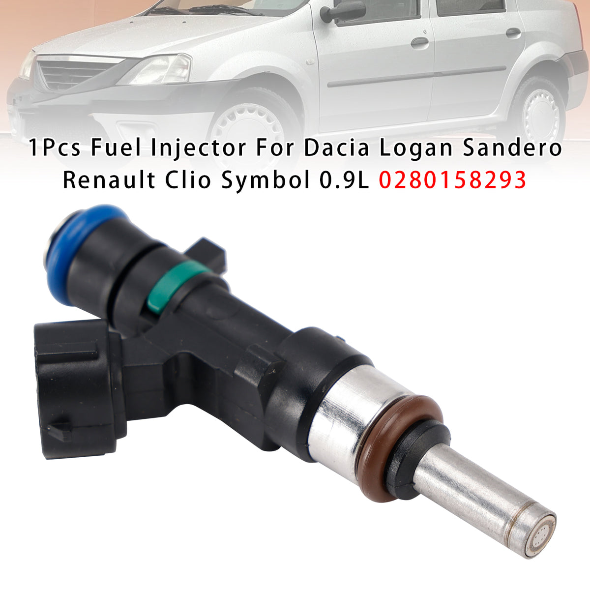 Dacia Logan Sandero Renault Clio Symbol 0.9L 0280158293 1PCS Fuel Injector