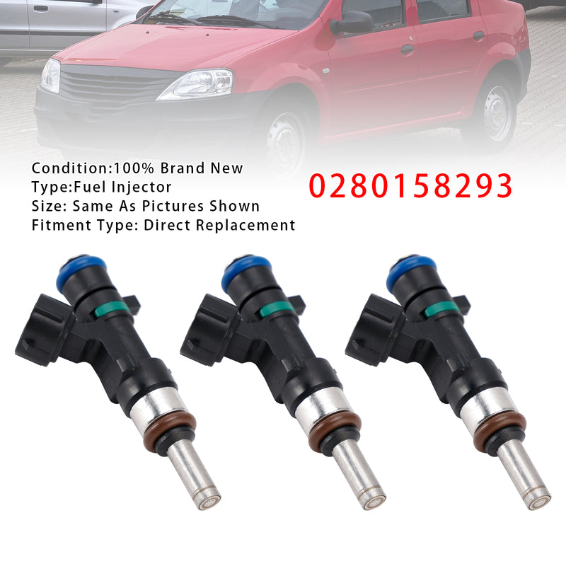 Dacia Logan Sandero Renault Clio Symbol 0.9L 0280158293 3Pcs Fuel Injector