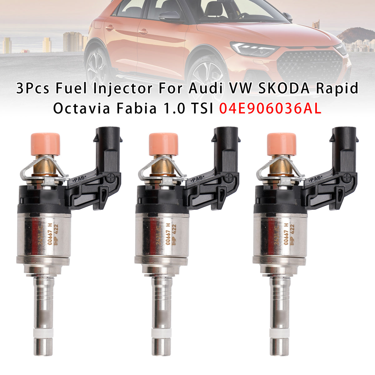Audi VW SKODA Rapid Octavia Fabia 1.0 TSI 04E906036AL 3Pcs Fuel Injector