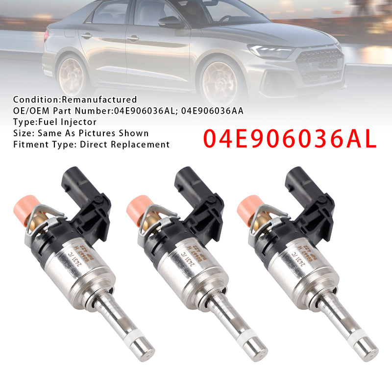 Audi VW SKODA Rapid Octavia Fabia 1.0 TSI 04E906036AL 3Pcs Fuel Injector