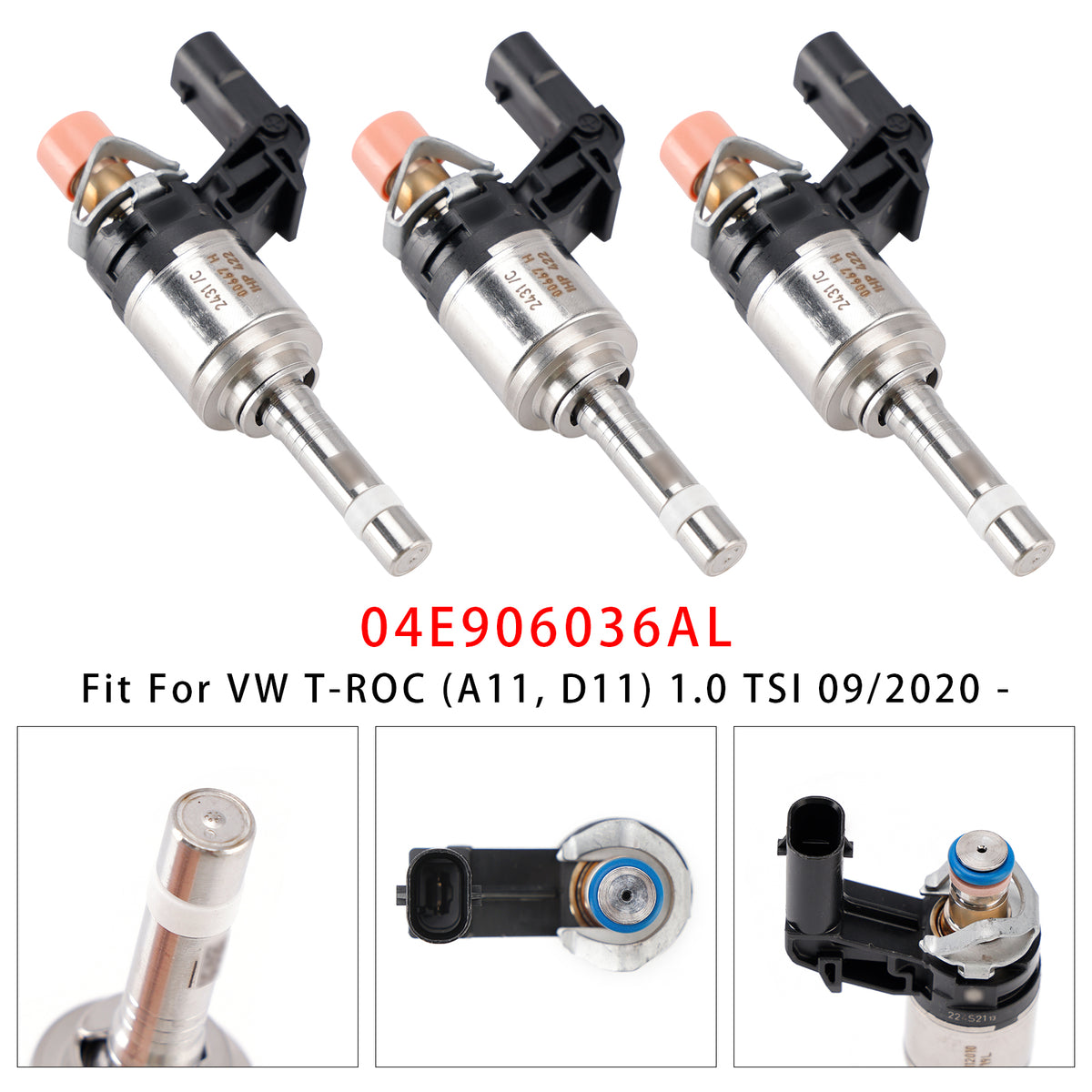 Audi VW SKODA Rapid Octavia Fabia 1.0 TSI 04E906036AL 3Pcs Fuel Injector