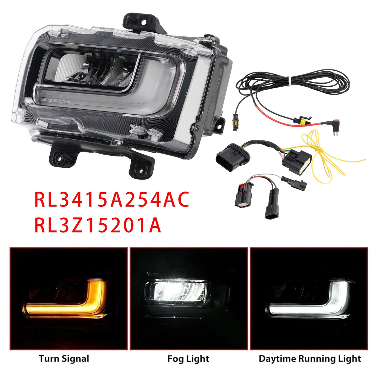 Ford F150 2024-2025 RL3415A254AC RL3Z15201A Driver Side Left LED Front Fog Light Lamp