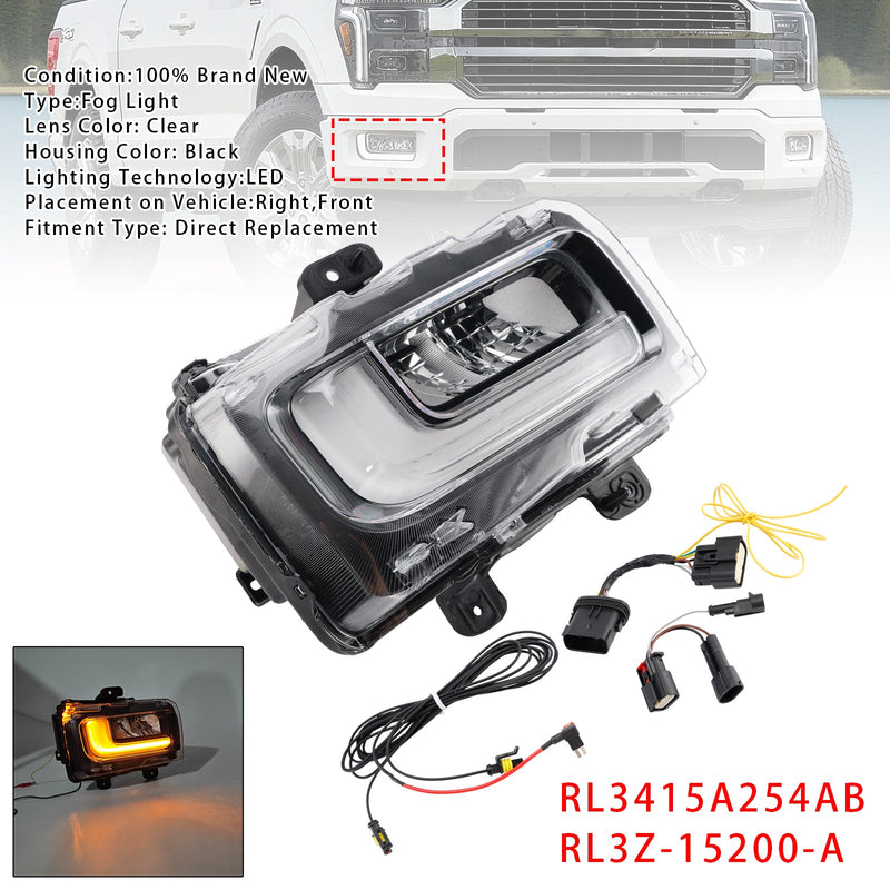 Ford F150 2024-2025 RL3415A254AB RL3Z-15200-A Passenger Side Right LED Front Fog Light Lamp
