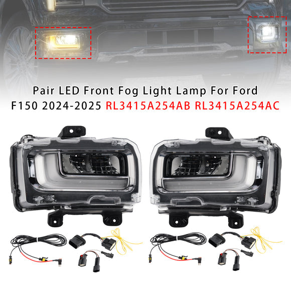 2024-2025 Ford F150 Left Right LED Front Fog Light Lamp RL3415A254AB RL3415A254AC