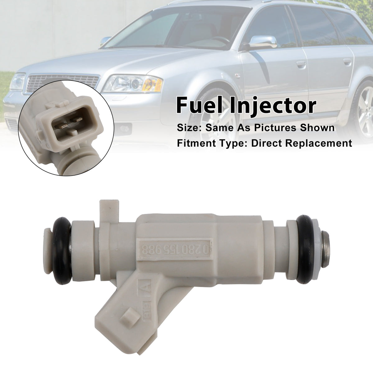 Audi S6 S8 4.2L V8 2001-2003 0280155988 077133551Q 1PCS Fuel Injector