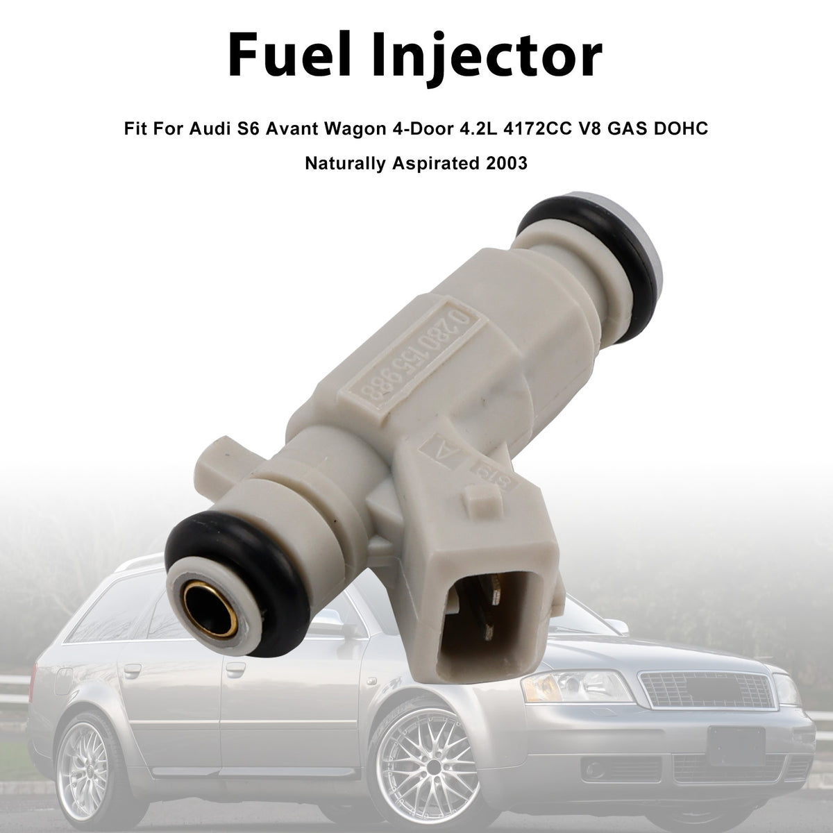 Audi S6 S8 4.2L V8 2001-2003 0280155988 077133551Q 1PCS Fuel Injector