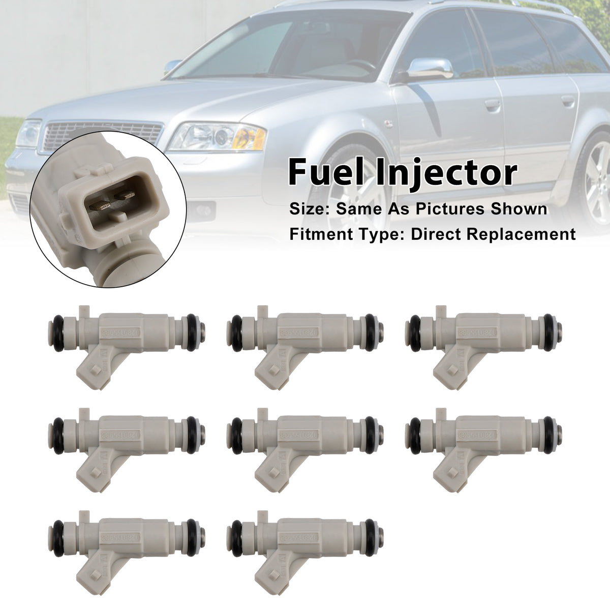 Audi S6 S8 4.2L V8 2001-2003 0280155988 077133551Q 8PCS Fuel Injector