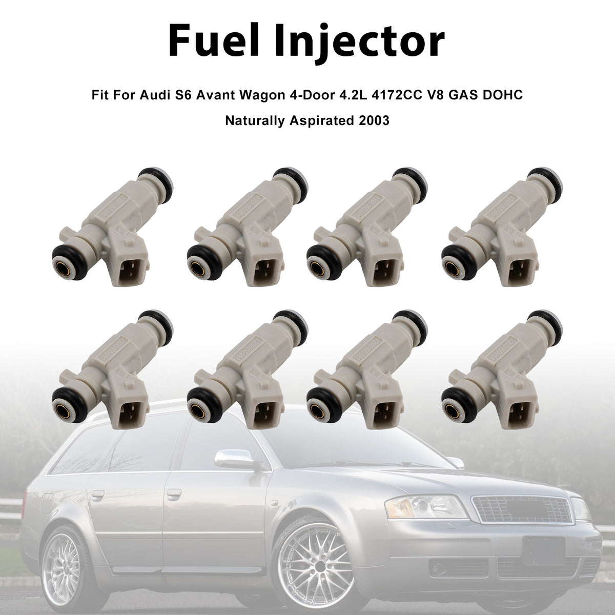 Audi S6 S8 4.2L V8 2001-2003 0280155988 077133551Q 8PCS Fuel Injector