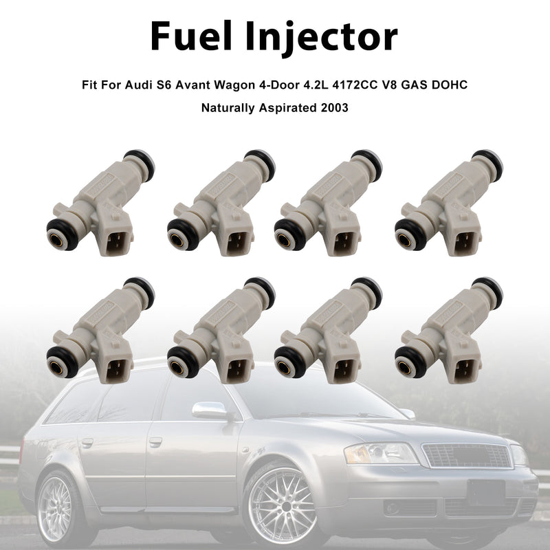 Audi S6 S8 4.2L V8 2001-2003 0280155988 077133551Q 8PCS Fuel Injector