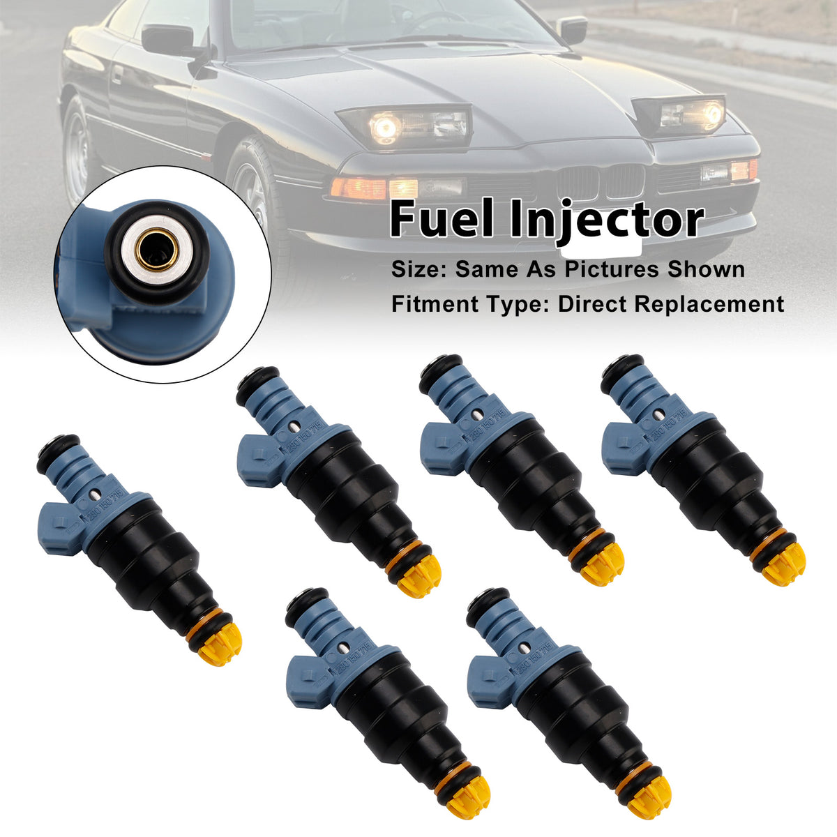 BMW 3 Series E30 E36 2.5L 1.8L 1987-1997 Ford 0280150715 6PCS Fuel Injector