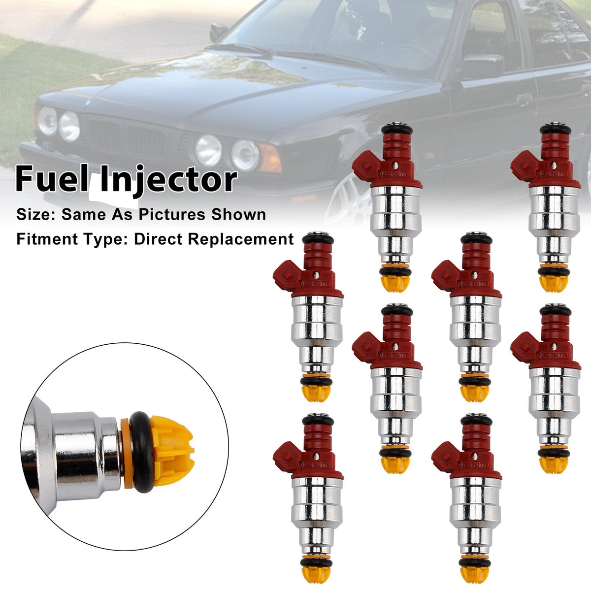 8PCS 0280150778 Fuel Injector For BMW 540i 740i 3.0L 4.0L 4.4L V8 1993-1998 1466396 13641466396