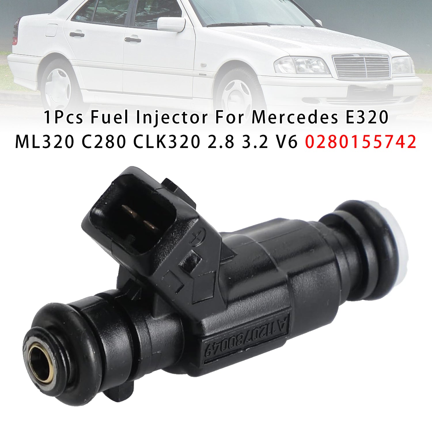 Mercedes E320 ML320 C280 CLK320 2.8 3.2 V6 0280155742 1PCS Fuel Injector
