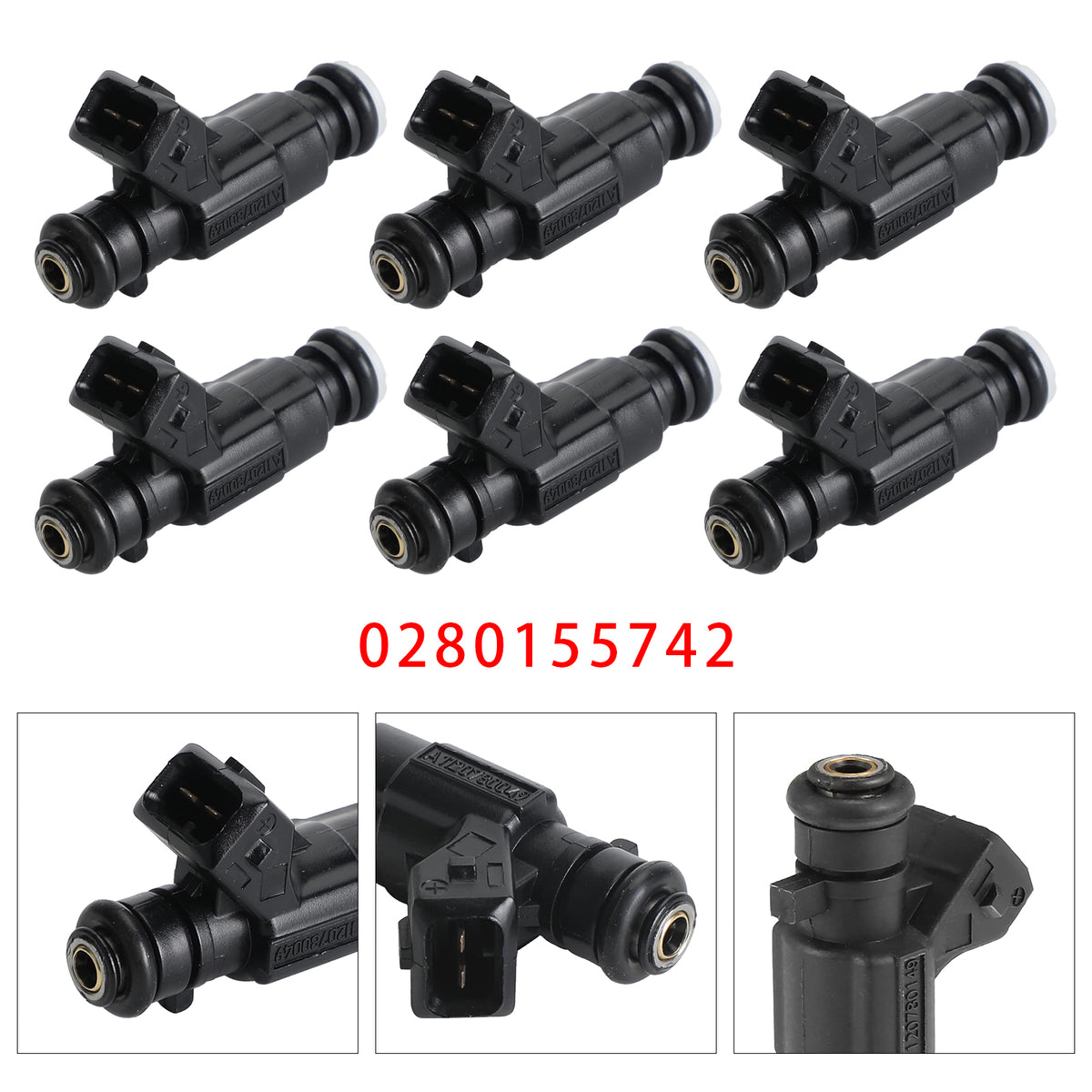 Mercedes E320 ML320 C280 CLK320 2.8 3.2 V6 0280155742 6PCS Fuel Injector