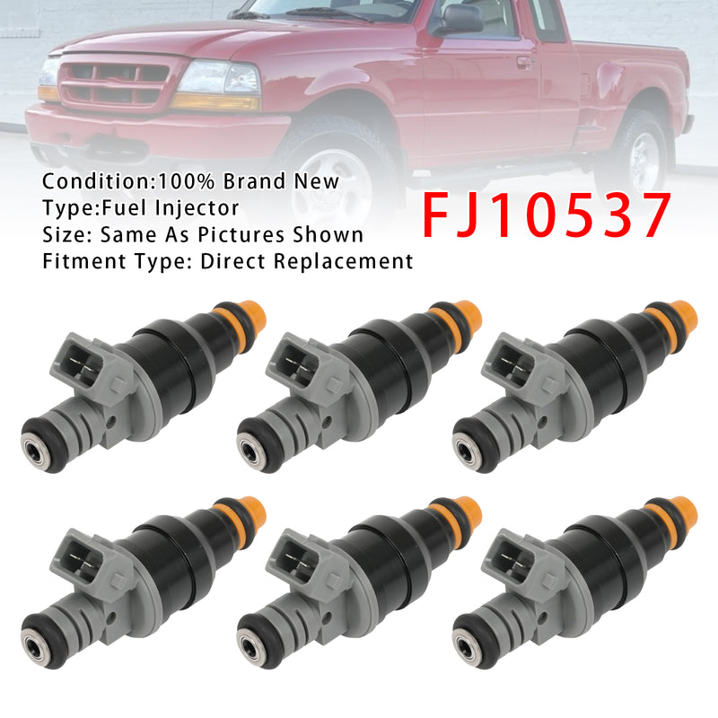 Ford Ranger Mazda B3000 1999-2000 Gas V6 3.0L FJ10537 6PCS Fuel Injector