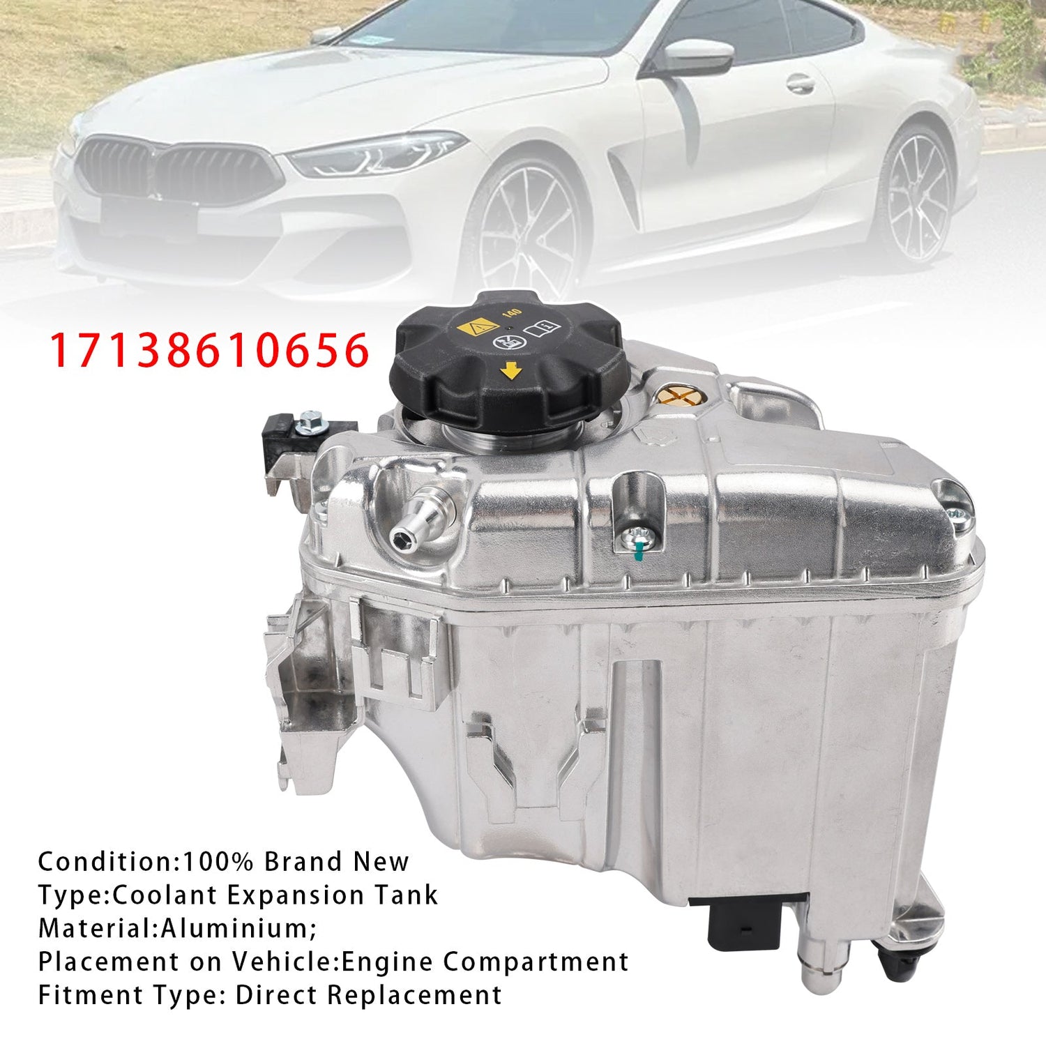BMW 530e 530i 740i G15 17138610656 Aluminum Coolant Reservoir Expansion Tank 17139884859