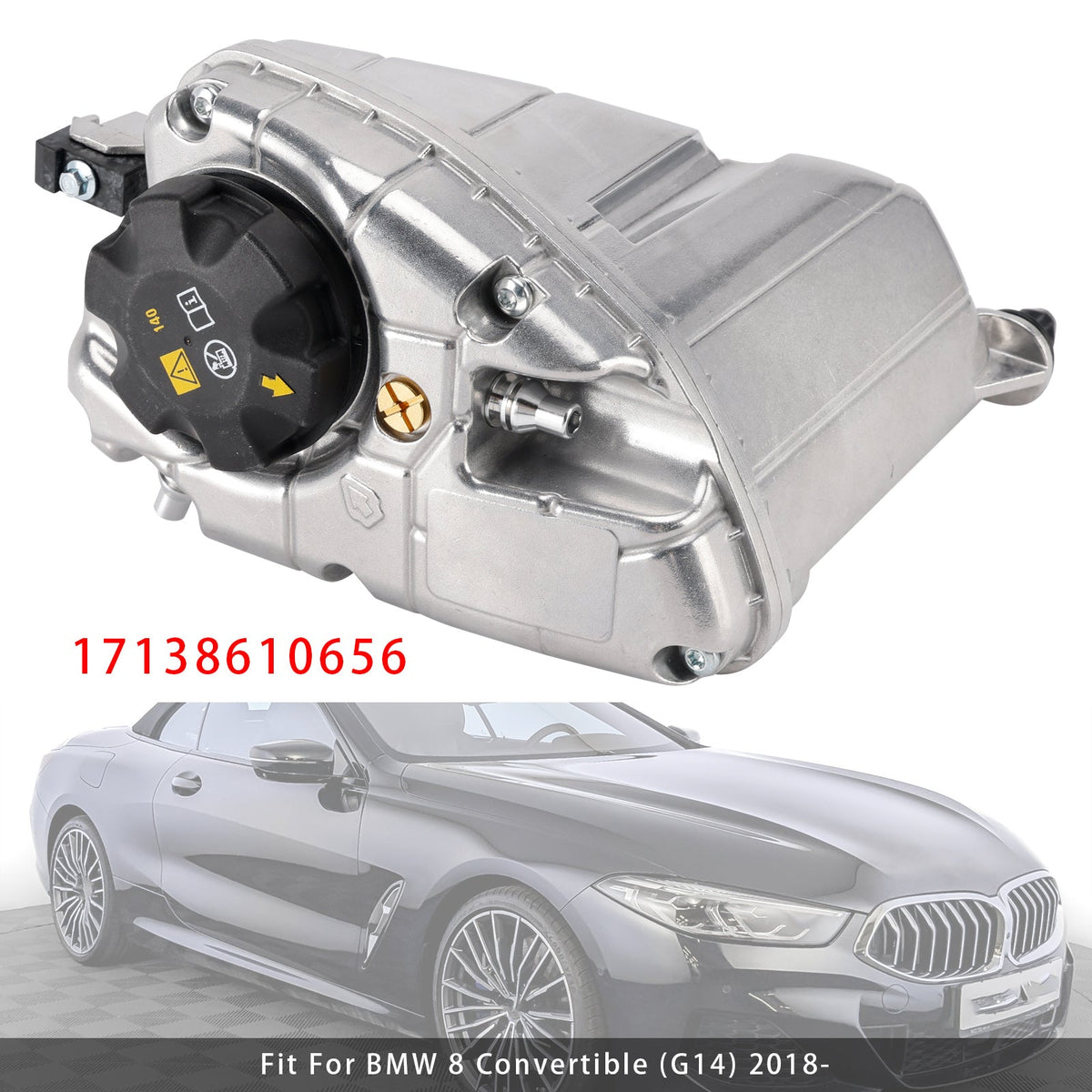 BMW 530e 530i 740i G15 17138610656 Aluminum Coolant Reservoir Expansion Tank 17139884859