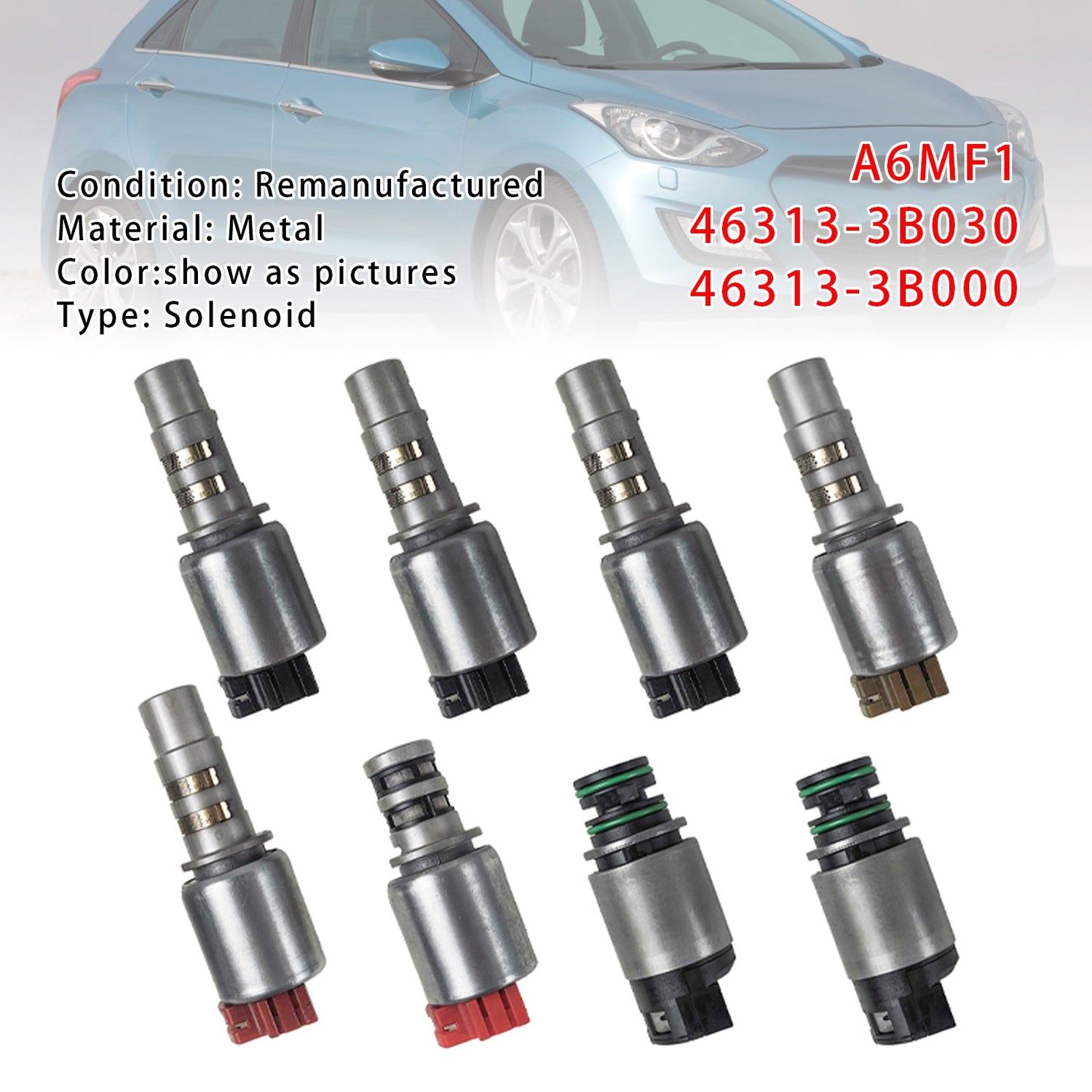 8PCS Transmission Solenoid A6MF1 46313-3B030 46313-3B000 For Hyundai Kia