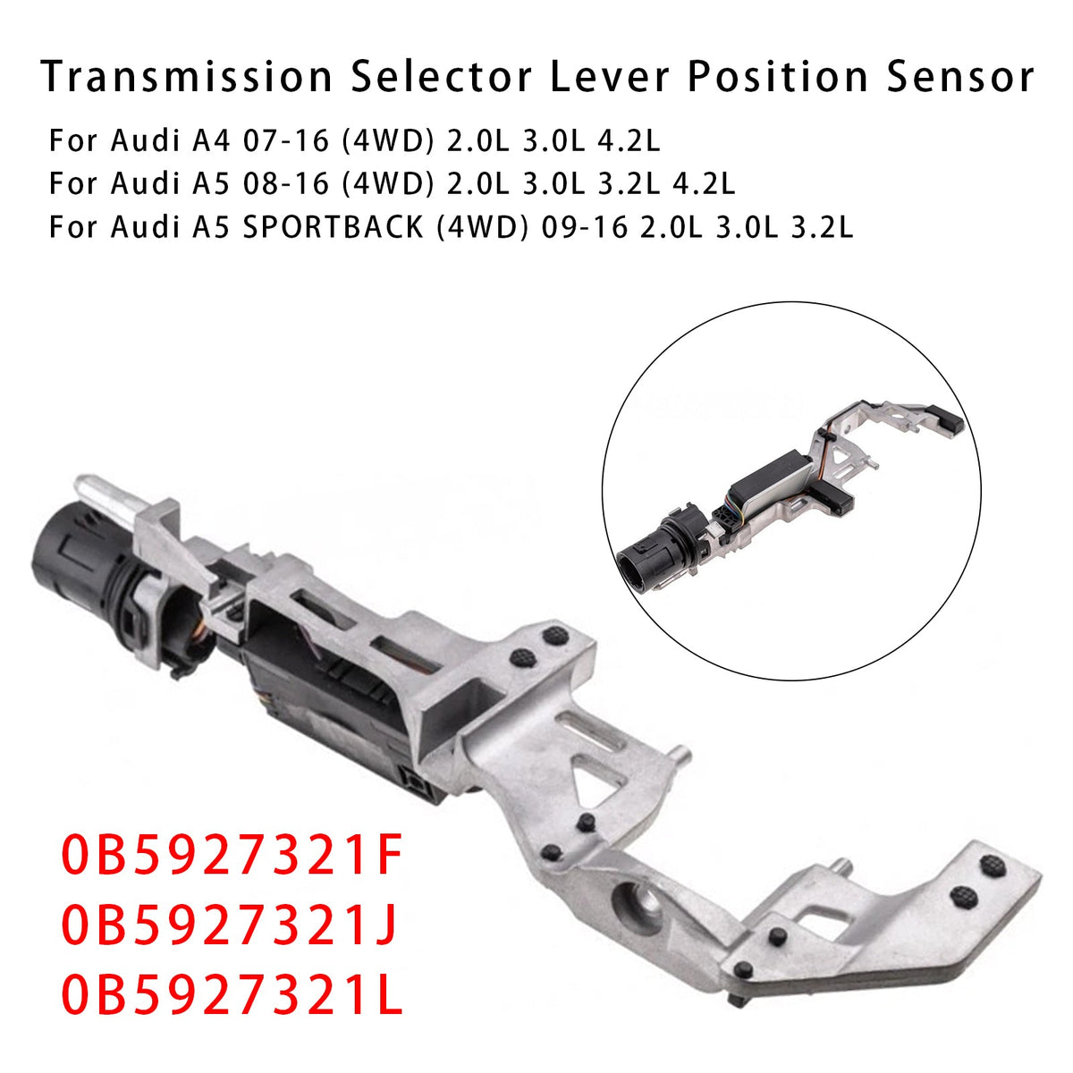 Audi A4 A5 A6 A7 Q5 DL501 0B5 Transmission Selector Lever Position Sensor
