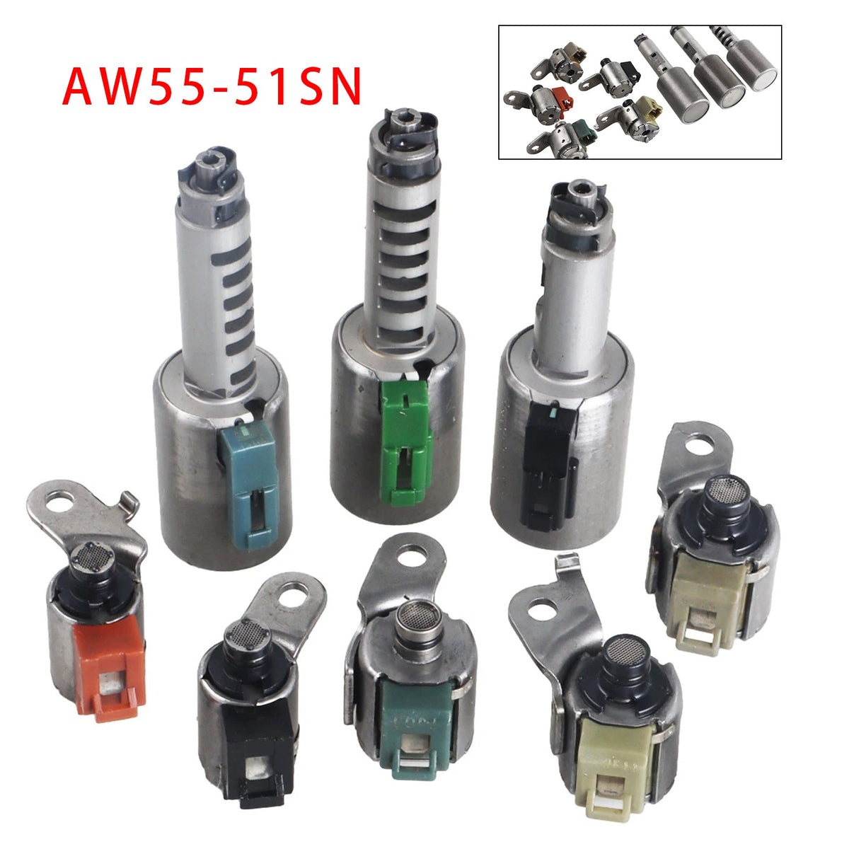 Nissan Altima Maxima Quest 8PCS Transmission Shift Solenoids Valve AW55-51SN