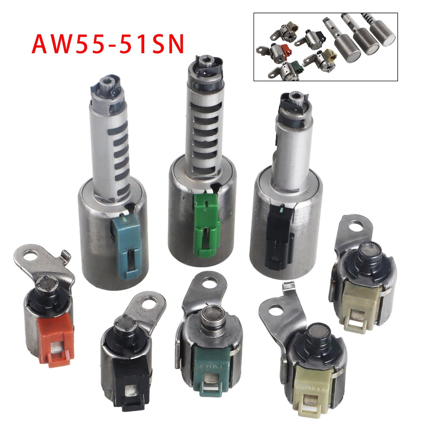 Nissan Altima Maxima Quest 8PCS Transmission Shift Solenoids Valve AW55-51SN