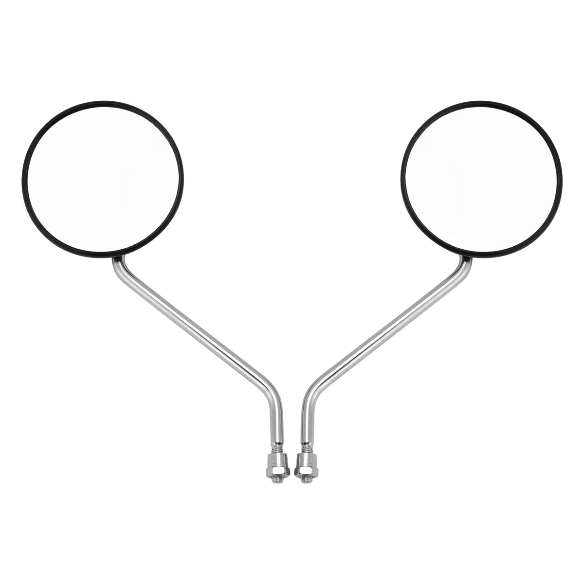 Scooter Moped 8mm Clockwise with Chrome Stem PAIR Universal Round Mirrors