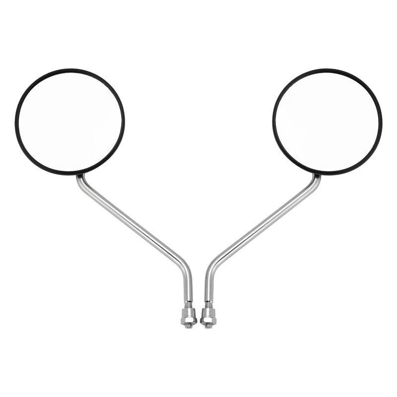 Scooter Moped 8mm Clockwise with Chrome Stem PAIR Universal Round Mirrors