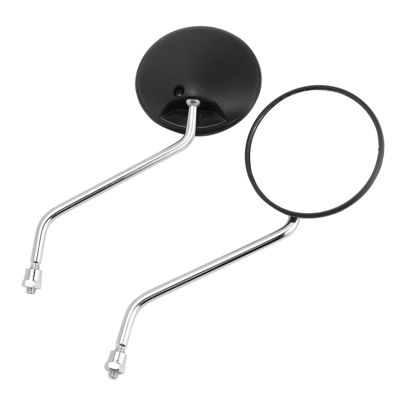 Scooter Moped 8mm Clockwise with Chrome Stem PAIR Universal Round Mirrors