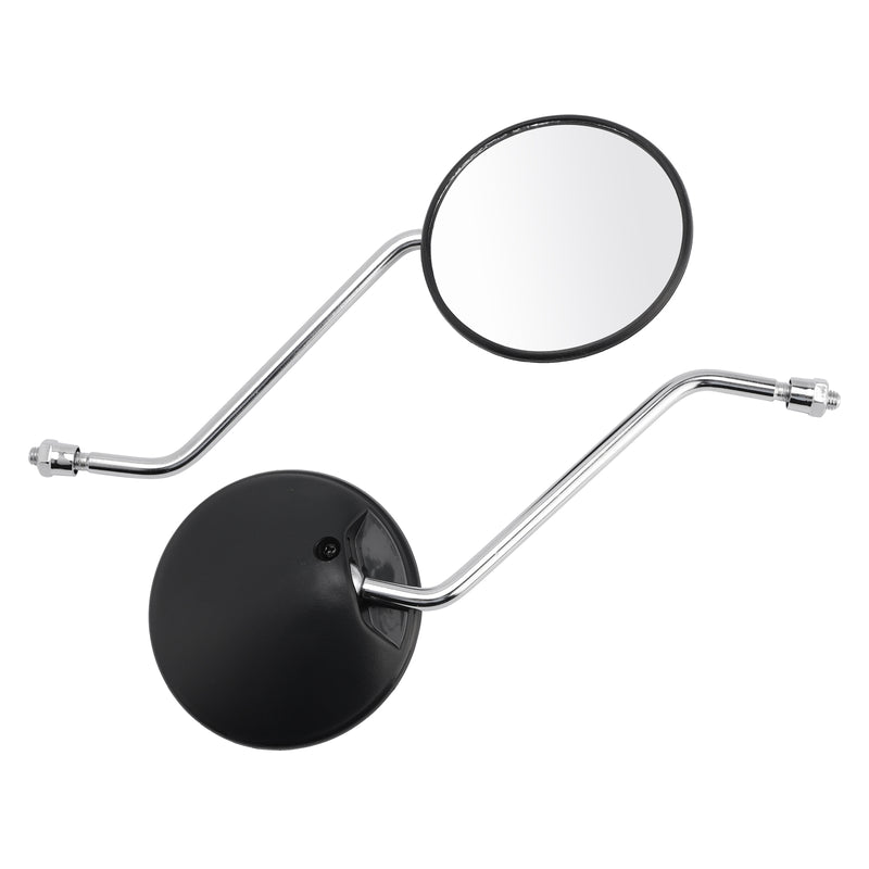 Scooter Moped 8mm Clockwise with Chrome Stem PAIR Universal Round Mirrors