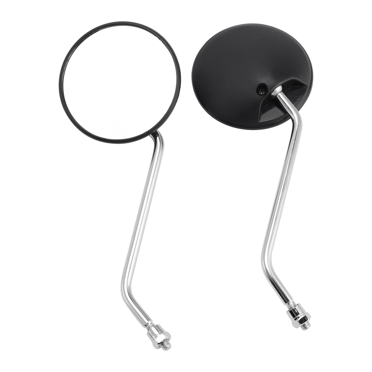 Scooter Moped 8mm Clockwise with Chrome Stem PAIR Universal Round Mirrors