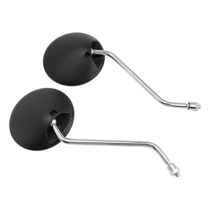 Scooter Moped 8mm Clockwise with Chrome Stem PAIR Universal Round Mirrors