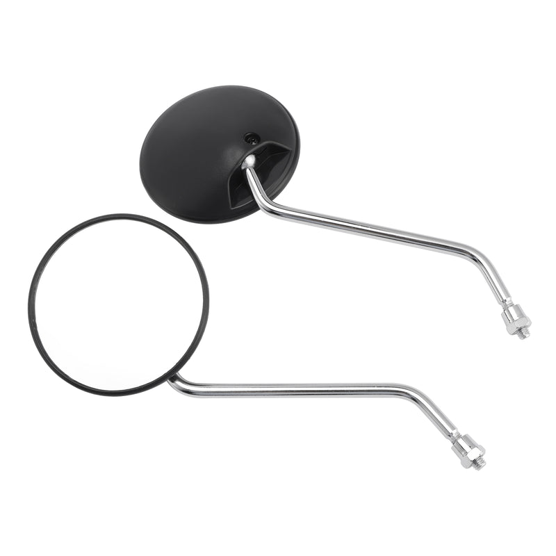 Scooter Moped 8mm Clockwise with Chrome Stem PAIR Universal Round Mirrors