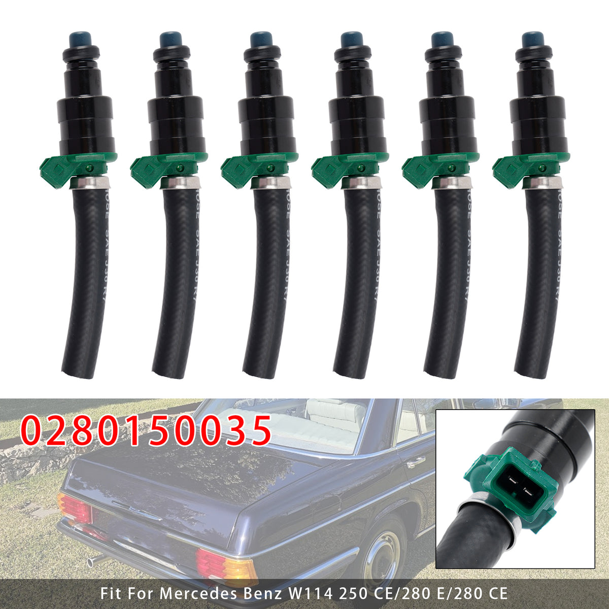Mercedes Benz W114 W116 R107 C107 M110 M114 0280150035 6PCS Fuel Injector