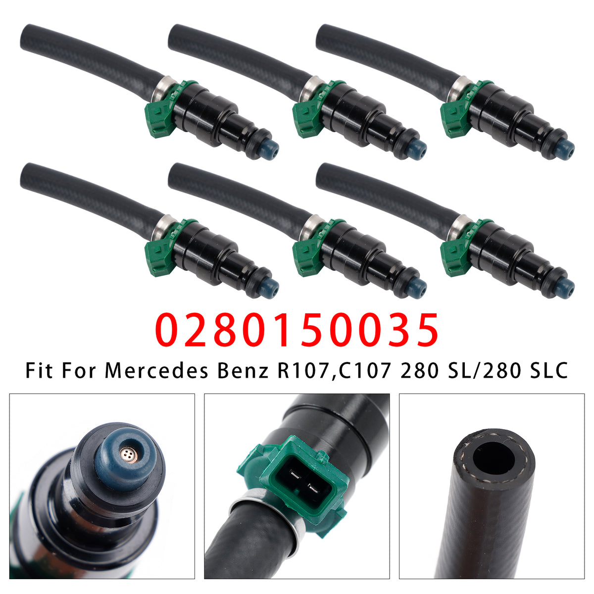 Mercedes Benz W114 W116 R107 C107 M110 M114 0280150035 6PCS Fuel Injector