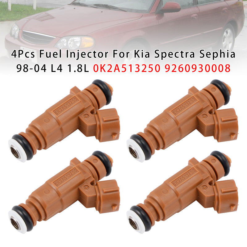 Kia Spectra Sephia 1998-2004 L4 1.8L 0K2A513250 9260930008 4PCS Fuel Injector