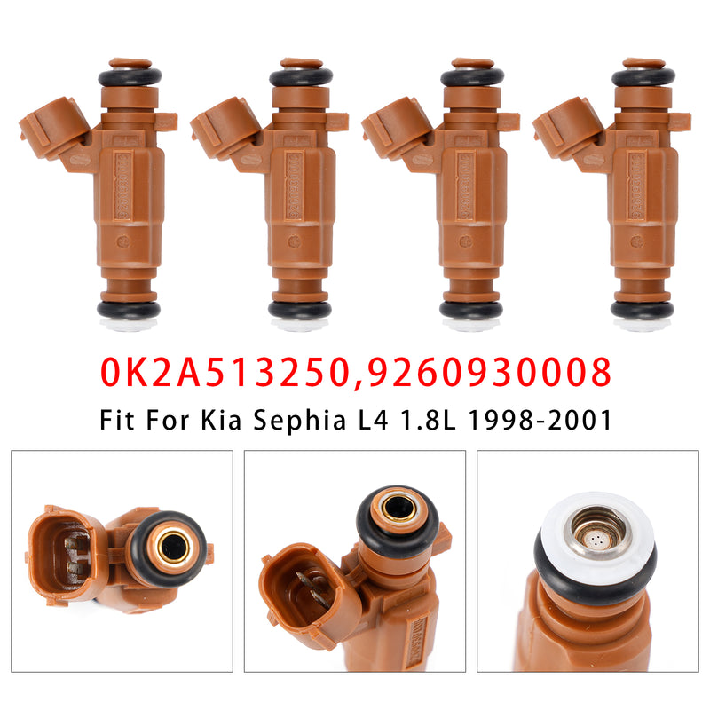 Kia Spectra Sephia 1998-2004 L4 1.8L 0K2A513250 9260930008 4PCS Fuel Injector