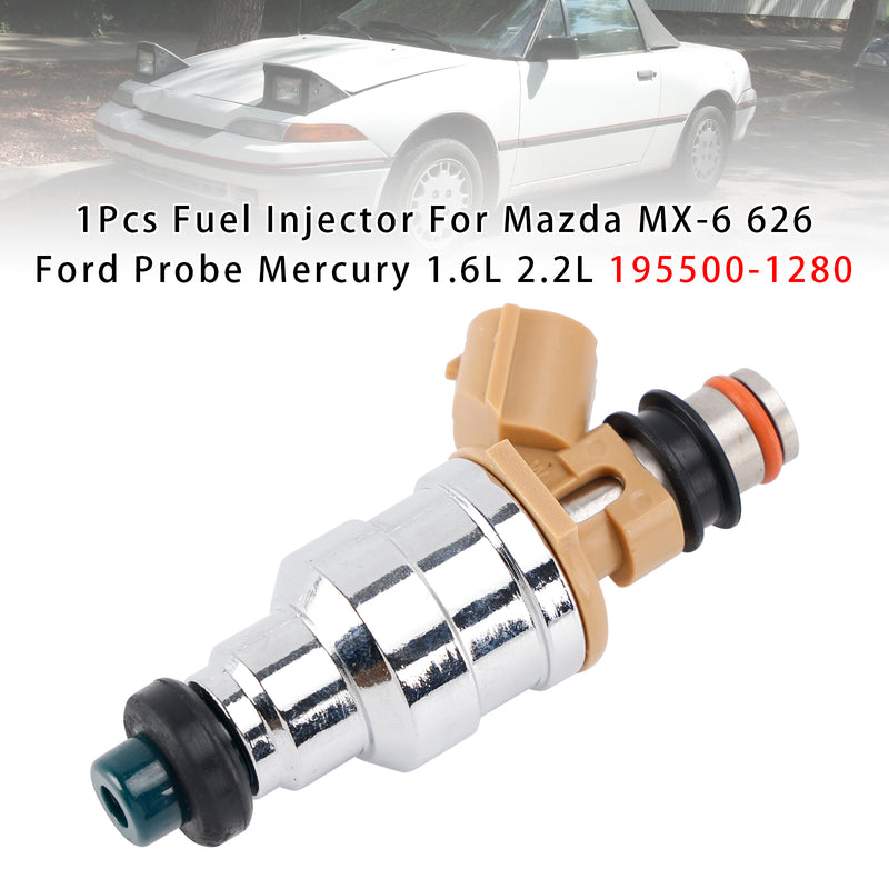 Mazda MX-6 626 Ford Probe Mercury 1.6L 2.2L 195500-1280 1PCS Fuel Injector