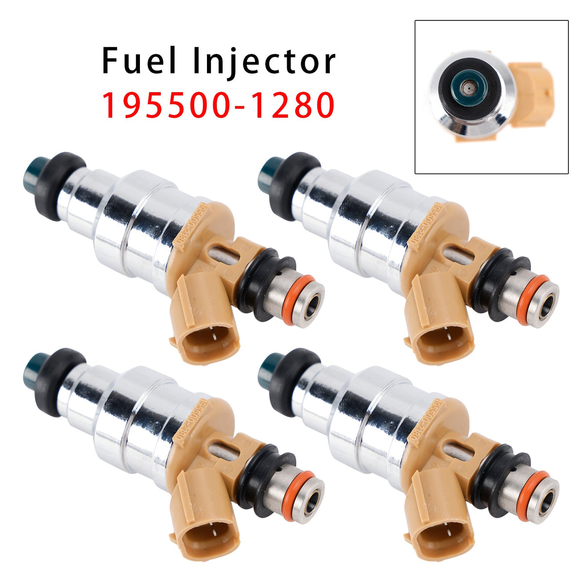 4Pcs 195500-1280 Fuel Injector For Mazda MX-6 626 Ford Probe Mercury 1.6L 2.2L