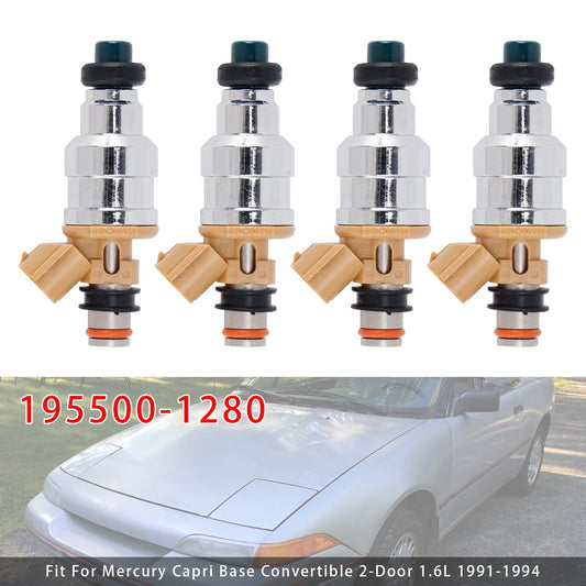 4Pcs 195500-1280 Fuel Injector For Mazda MX-6 626 Ford Probe Mercury 1.6L 2.2L
