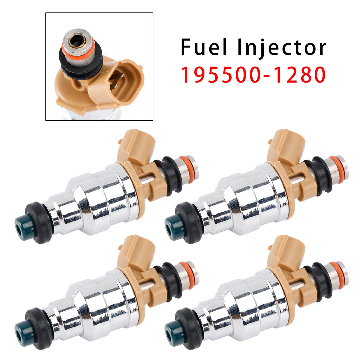 4Pcs 195500-1280 Fuel Injector For Mazda MX-6 626 Ford Probe Mercury 1.6L 2.2L