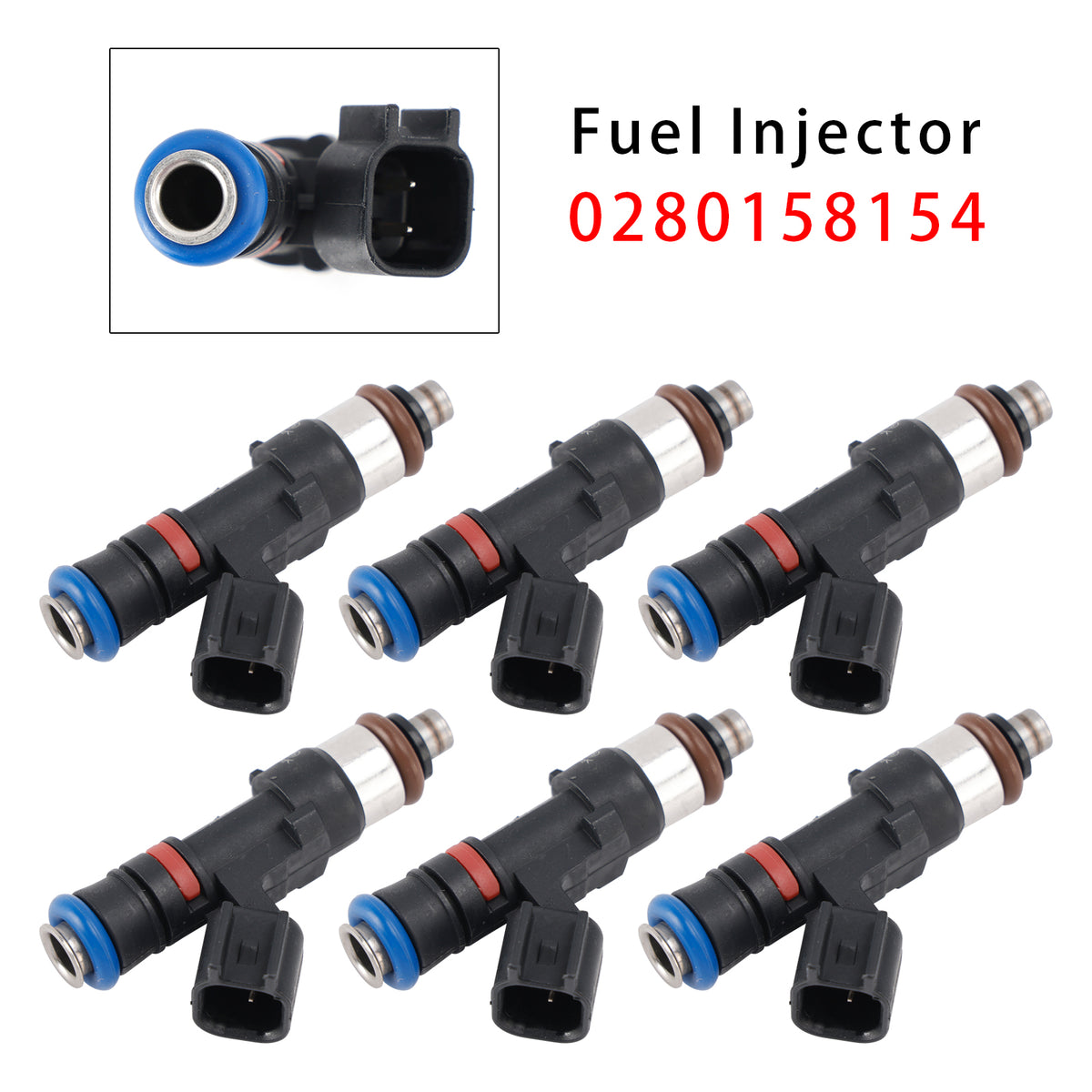 Saturn Outlook Vue GMC Acadia Enclave 2007-2008 0280158154 6PCS Fuel Injector