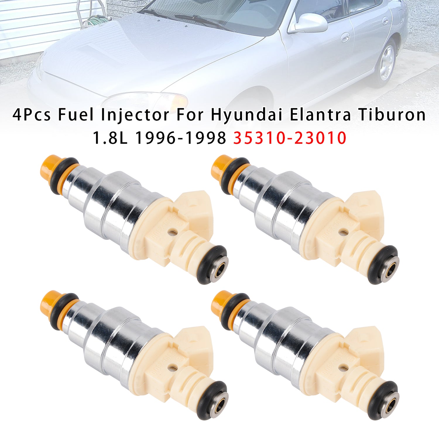Hyundai Elantra Tiburon 1.8L 1996-1998 35310-23010 4PCS Fuel Injector