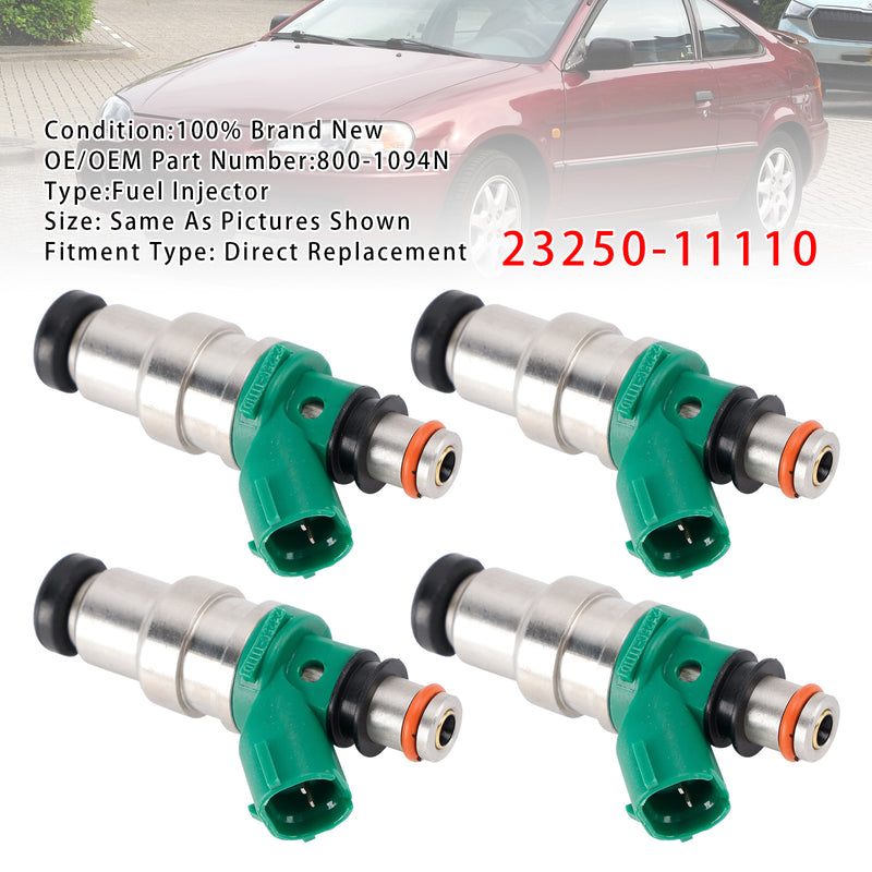Toyota Paseo Tercel 1.5L 1994-1999 23250-11110 4PCS Fuel Injector
