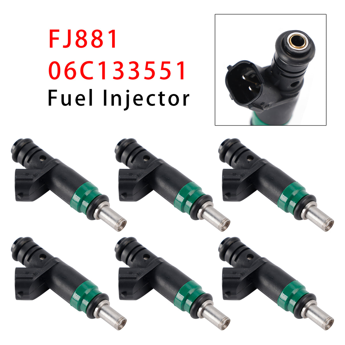 Audi A4 A6 Quattro 3.0L V6 2002-2006 FJ881 06C133551 6PCS Fuel Injector
