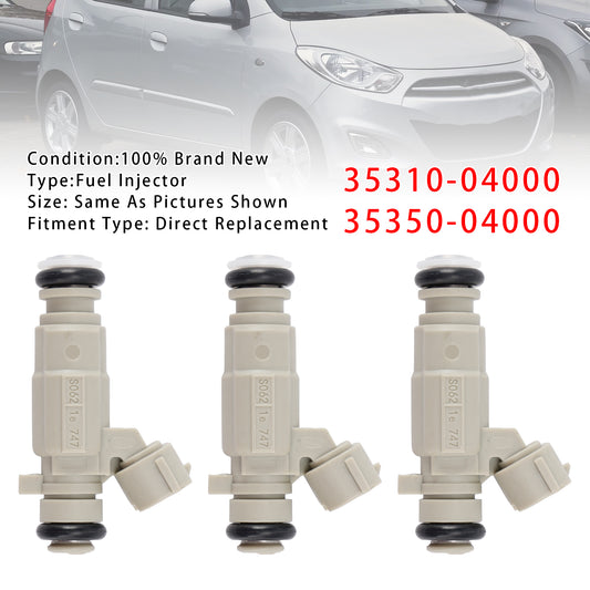 Hyundai Kia 1.0 1.2 2011-2020 35310-04000 35350-04000 3Pcs Fuel Injector
