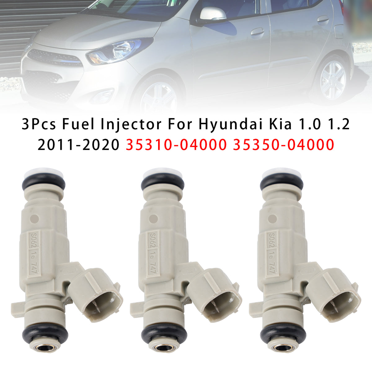 Hyundai Kia 1.0 1.2 2011-2020 35310-04000 35350-04000 3Pcs Fuel Injector