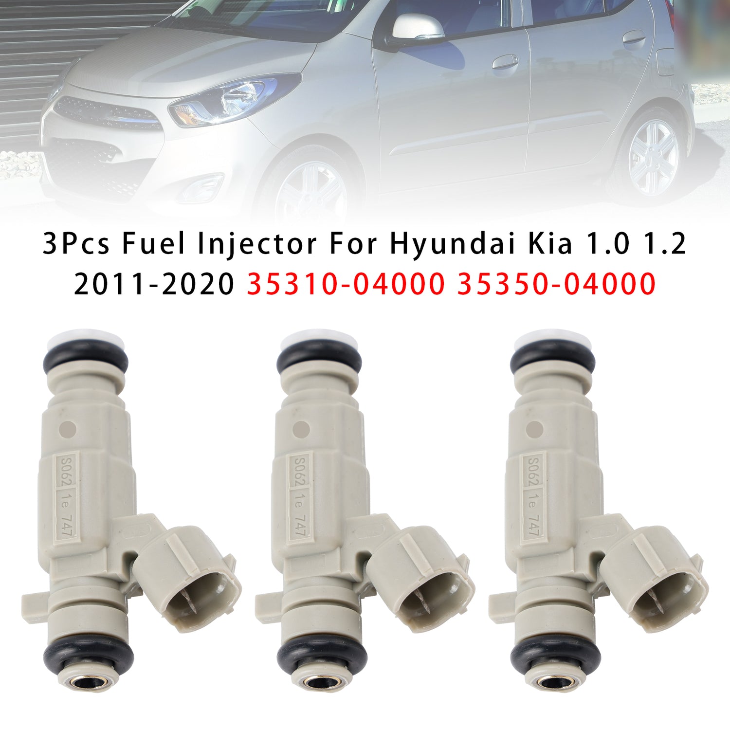 Hyundai Kia 1.0 1.2 2011-2020 35310-04000 35350-04000 3Pcs Fuel Injector