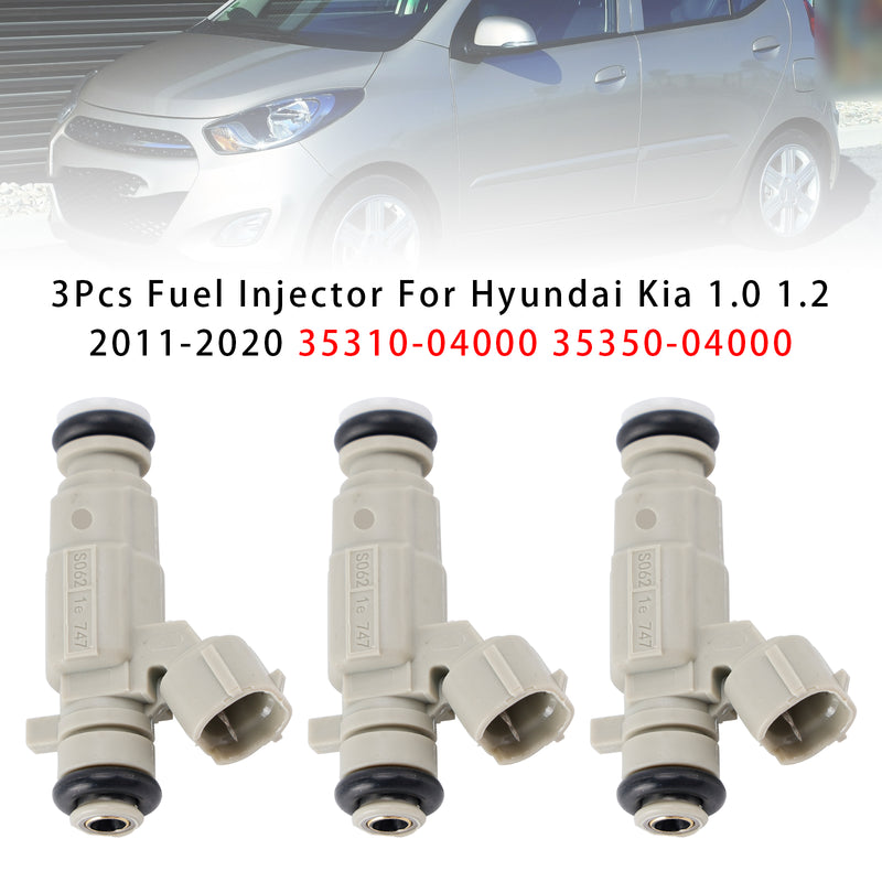 Hyundai Kia 1.0 1.2 2011-2020 35310-04000 35350-04000 3Pcs Fuel Injector