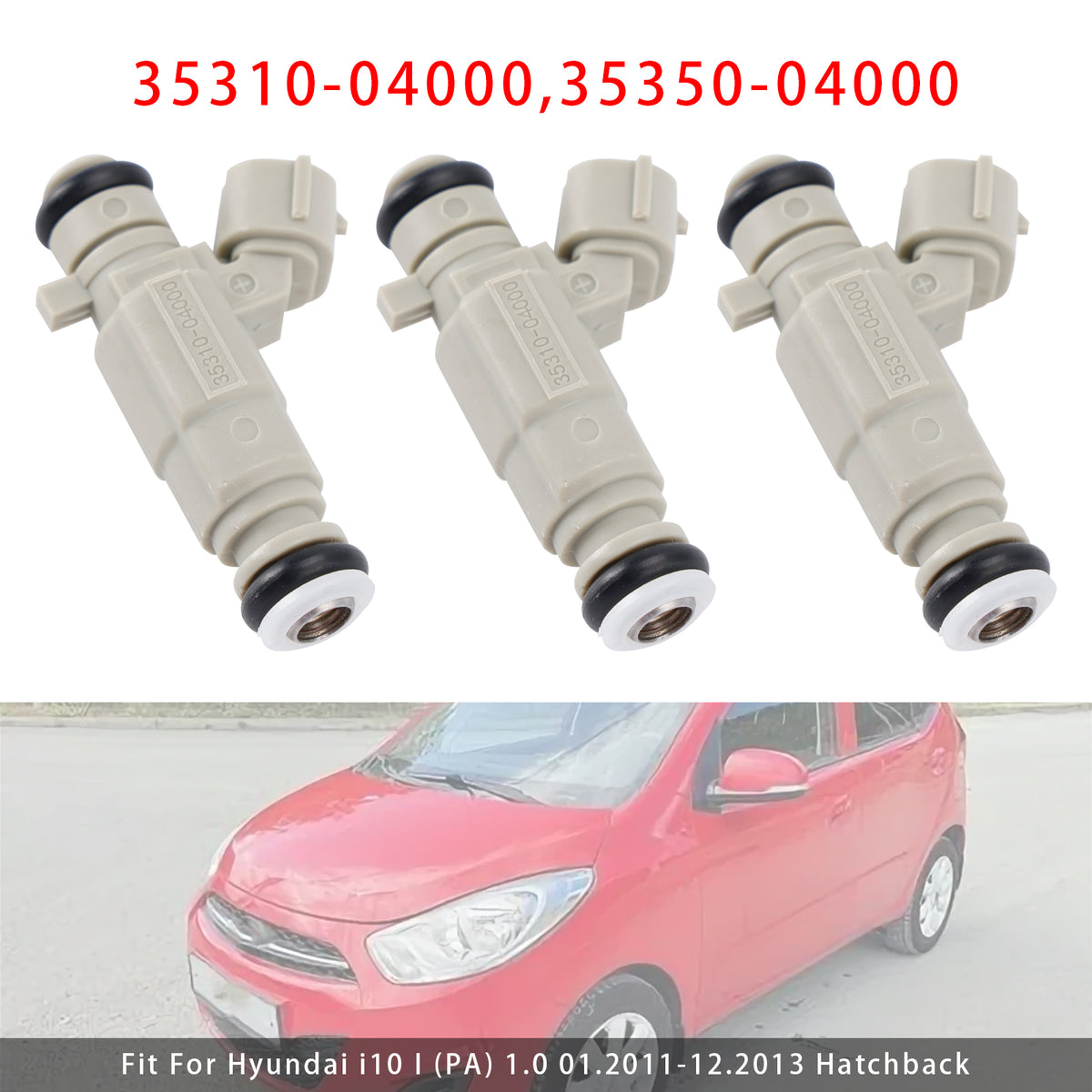 Hyundai Kia 1.0 1.2 2011-2020 35310-04000 35350-04000 3Pcs Fuel Injector