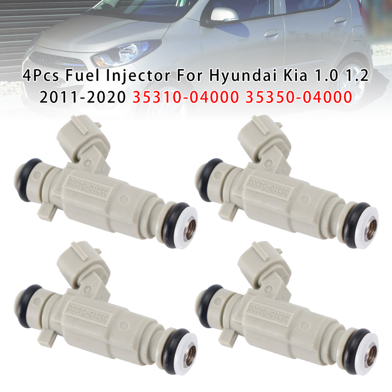 Hyundai Kia 1.0 1.2 2011-2020 35310-04000 35350-04000 4PCS Fuel Injector