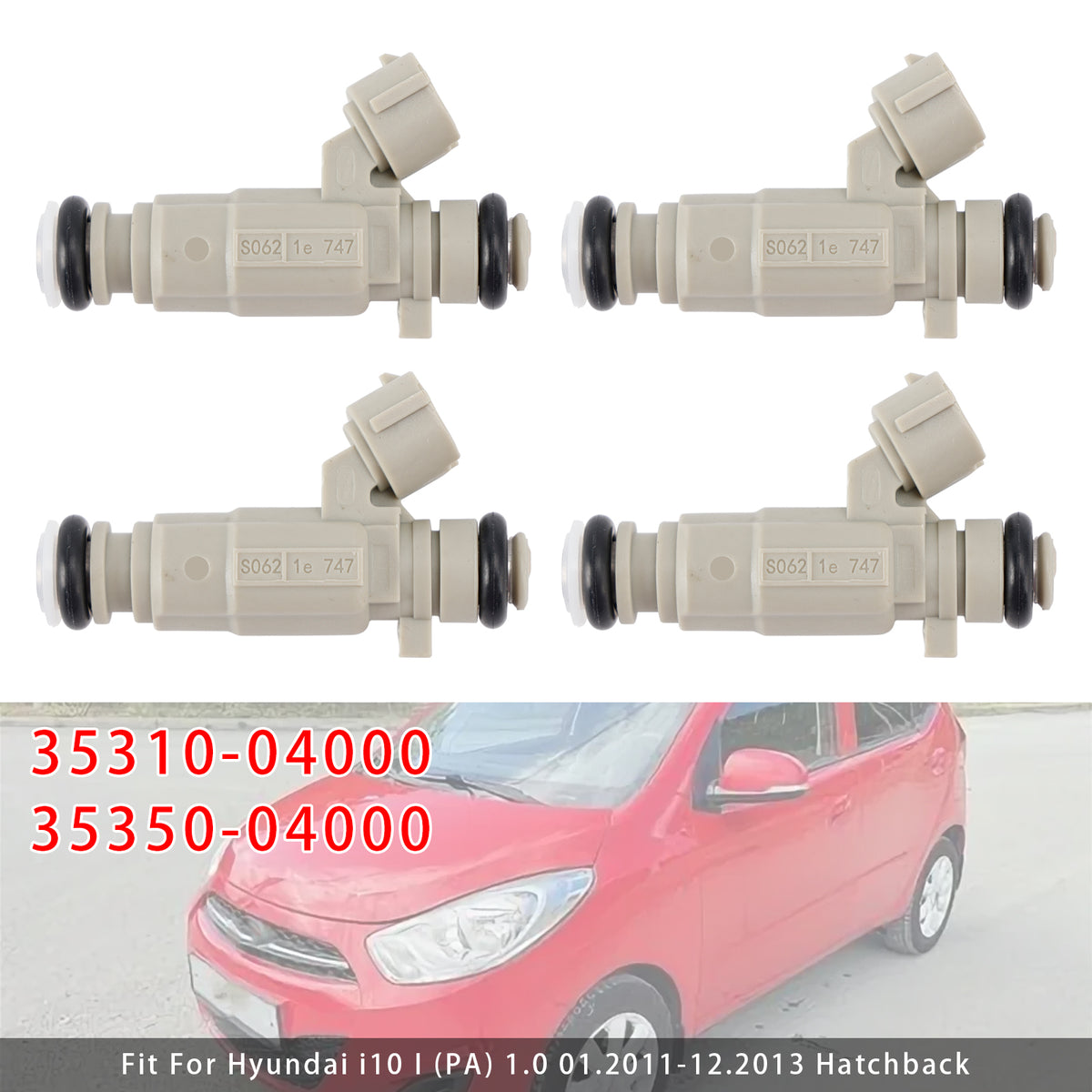 Hyundai Kia 1.0 1.2 2011-2020 35310-04000 35350-04000 4PCS Fuel Injector